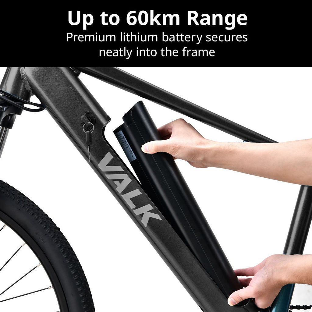 VALK Vortex 3 Electric Bike, Medium Frame Mountain ebike, Gunmetal Grey