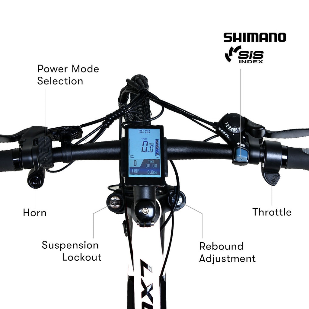 VALK MX7 Electric Bike, Medium frame Mountain ebike, White