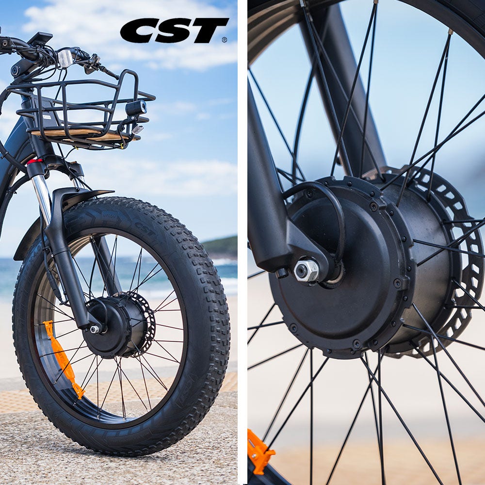 VALK Electric Fat Tyre Tricycle, 500W, Throttle, Hydraulic Disc Brakes, Alloy Frame, Suspension, Black