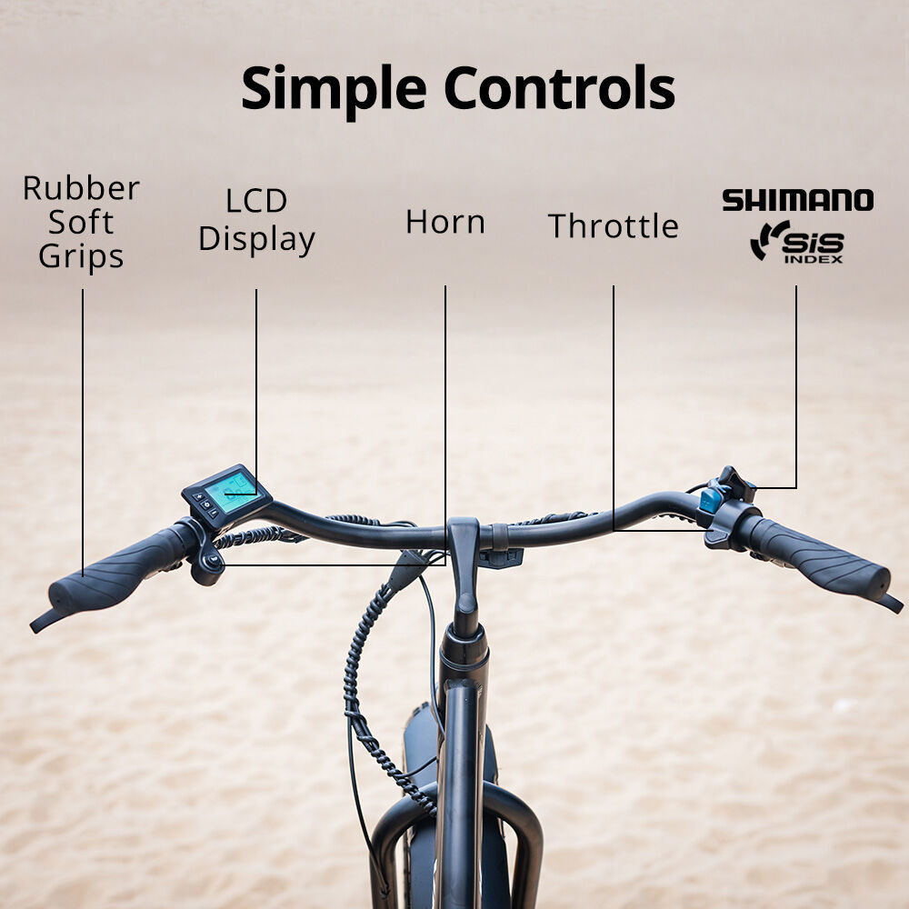 VALK Electric Fat Tyre Cruiser Bike, Step-Through eBike with Throttle, Tektro Hydraulic Brakes, Matte Black