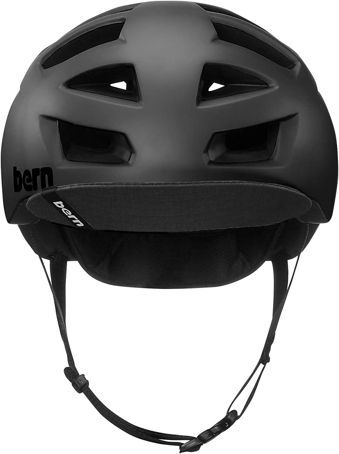 bern alliston bike helmet Bern Mens Allston Cycling Bike Helmet w/ Flip Visor - Matte Black