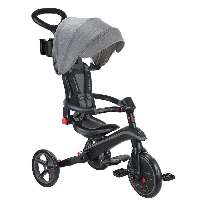 Globber EXPLORER 4in1 Trike FOLDABLE - Black/Grey