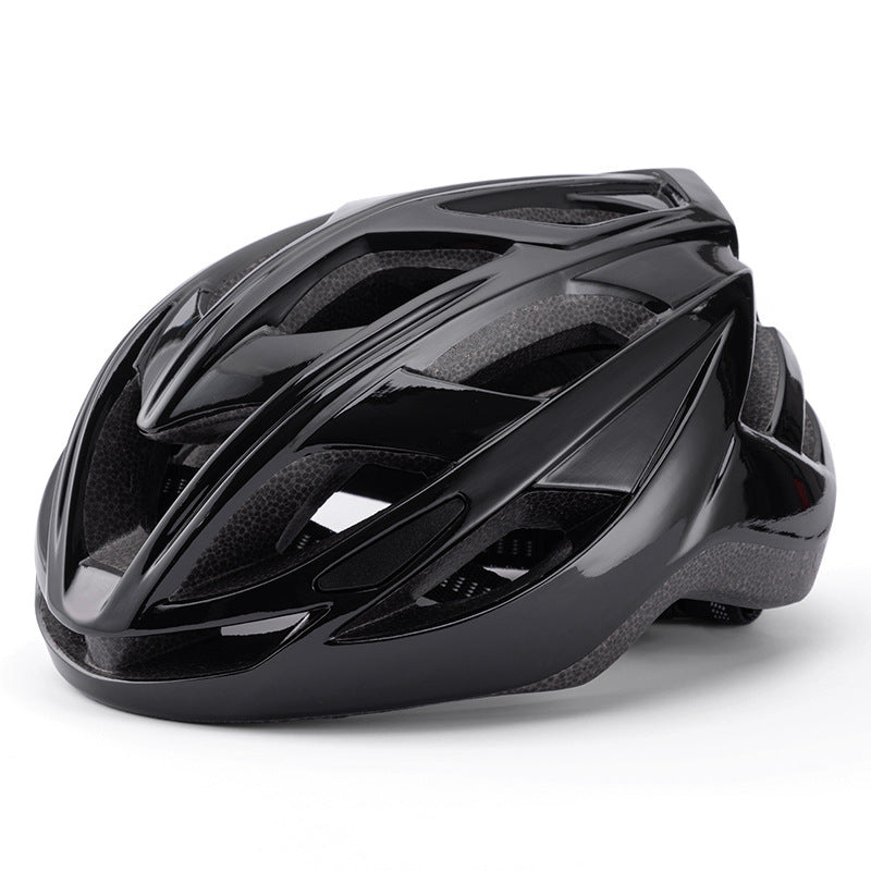 Black Lightweight Adult Bicycle Helmet - Adjustable Fit Road & Mountain Bike Safety Headgear (57-62cm)