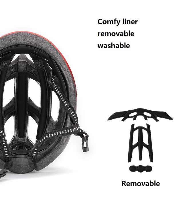 Black Lightweight Adult Bicycle Helmet - Adjustable Fit Road & Mountain Bike Safety Headgear (57-62cm)