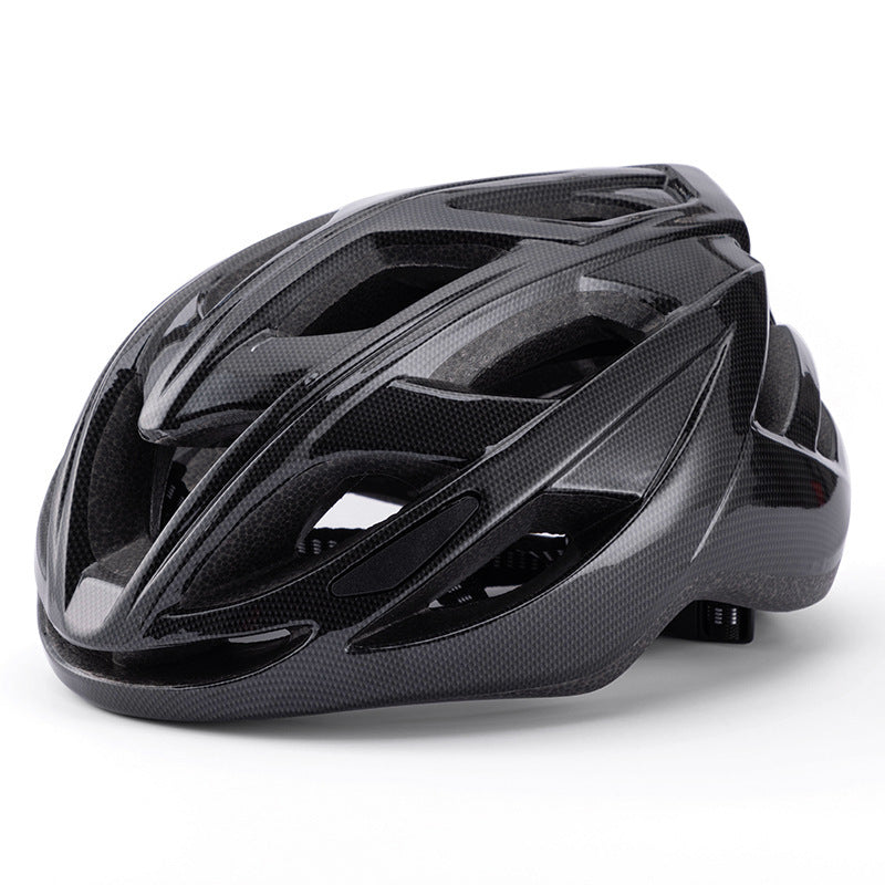 Carbon Fiber Black Lightweight Adult Bicycle Helmet - Adjustable Fit Road & Mountain Bike Safety Headgear (57-62cm)