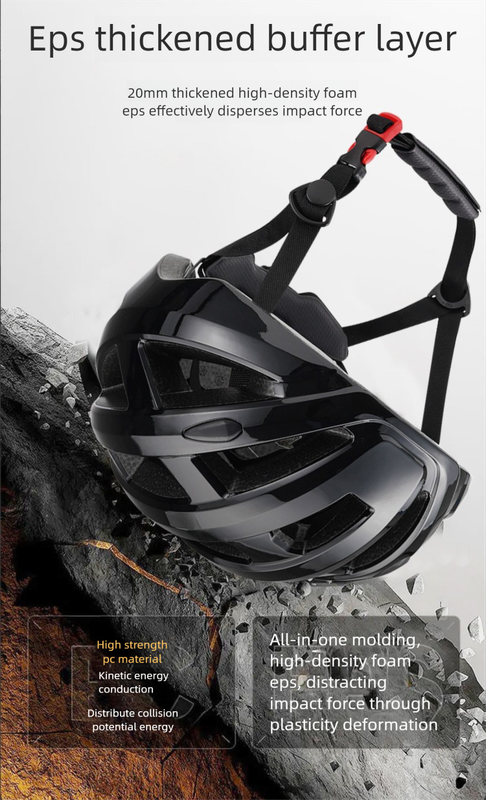 Black Ultra-Light Adult Cycling Helmet - CE & CPSC Certified, In-Mold Safety for Road & Mountain Biking